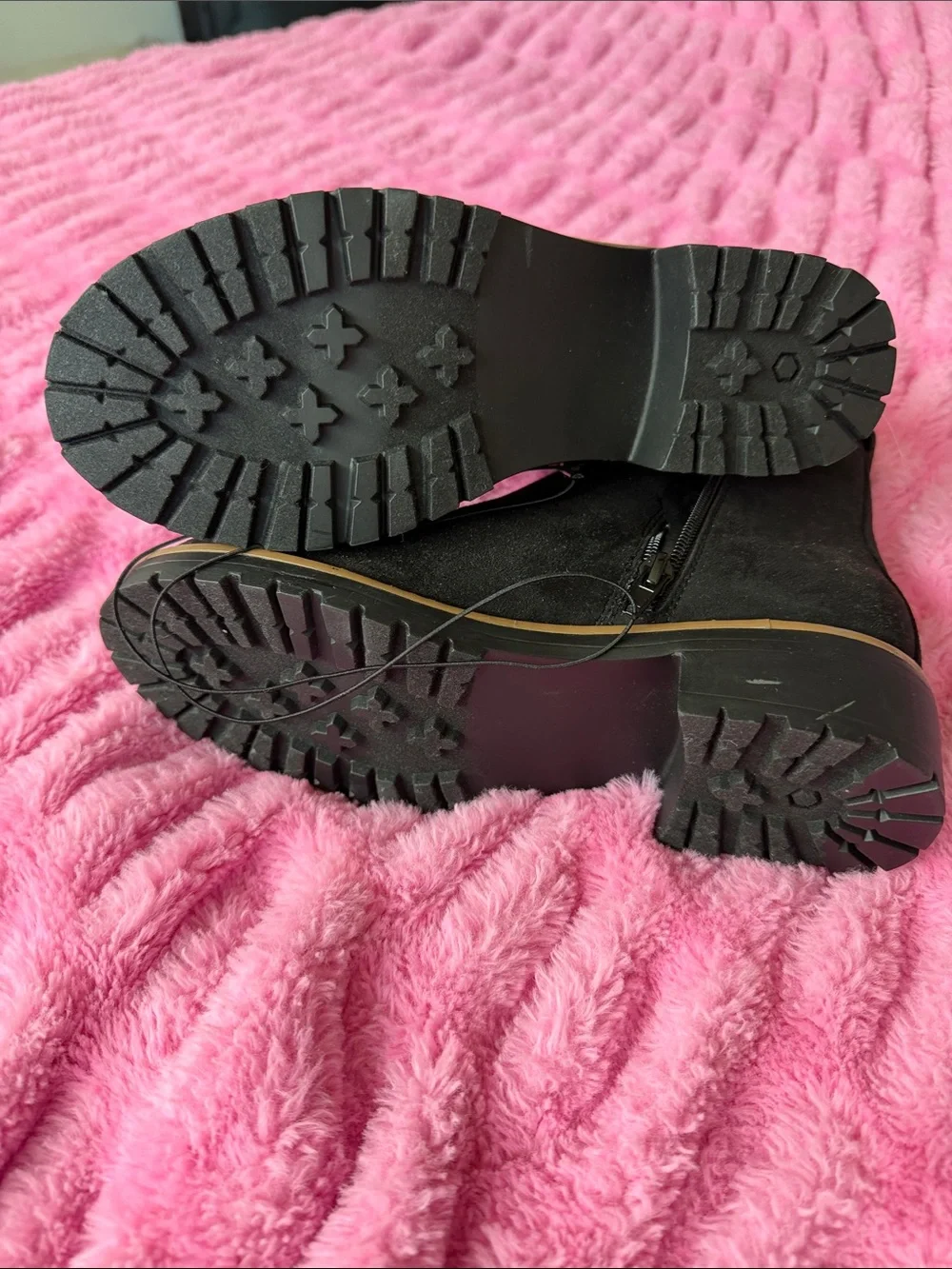 Kensie Black Suede Ankle Booties with Side Zip